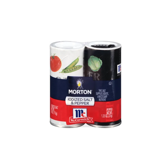 Morton Iodized Salt & McCormick Pepper Shakers, 5.25 oz