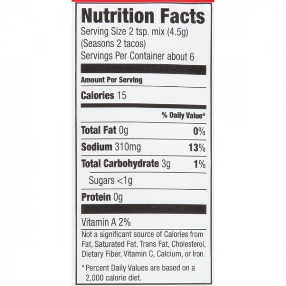 McCormick 30% Less Sodium Mild Taco Seasoning Mix, 1 oz, 6 image