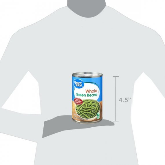 Great Value Whole Green Beans, 14.5 oz, 8 image