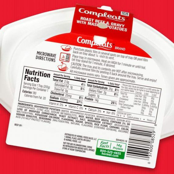 Hormel Compleats Roast Beef and Mashed Potatoes with Gravy, 10 Ounce, 2 image