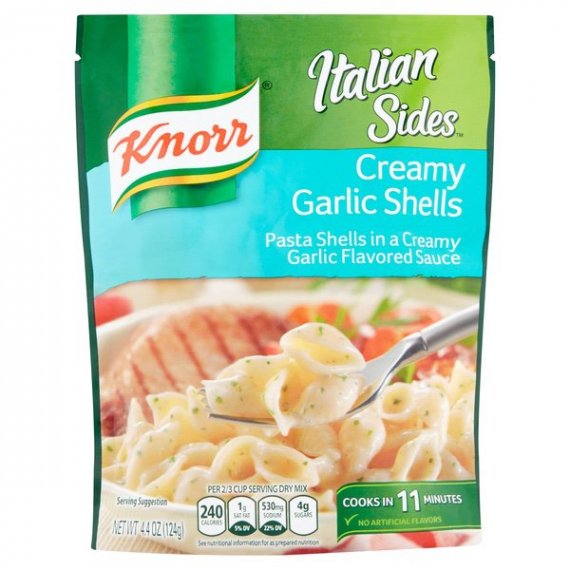 Knorr Italian Sides Creamy Garlic Shells Pasta Side Dish, 4.4 oz