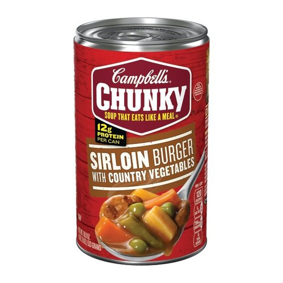Campbell's Chunky Sirloin Burger with Country Vegetables Soup, 18.8 oz.