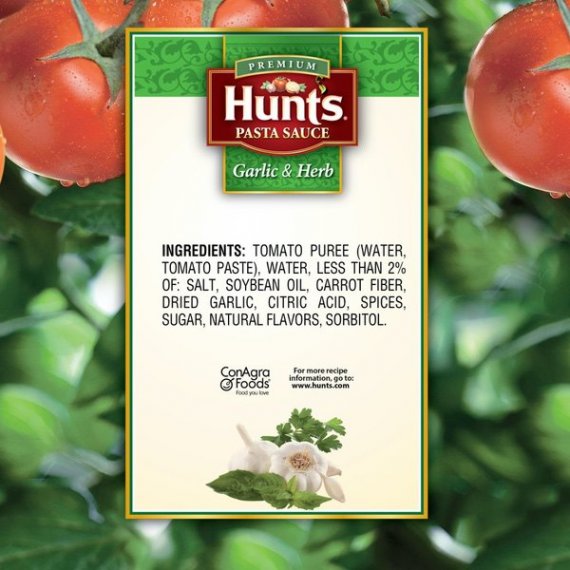 Hunt's Garlic & Herb Pasta Sauce, 24 oz, 2 image