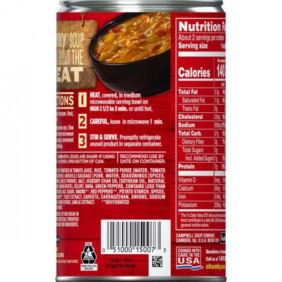 Campbell's Chunky Grilled Chicken & Sausage Gumbo, 18.8 oz., 5 image
