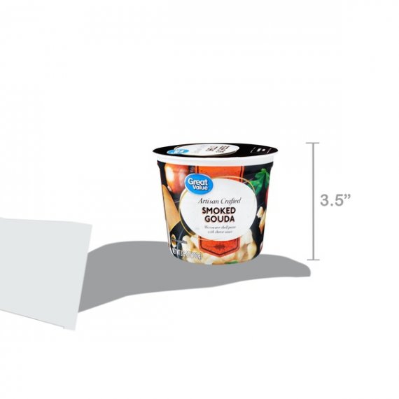 Great Value Artisan Crafted Smoked Gouda Microwave Shell Pasta with Cheese Sauce, 3.6 oz, 6 image