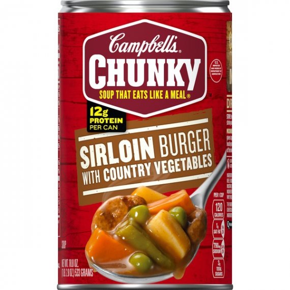 Campbell's Chunky Sirloin Burger with Country Vegetables Soup, 18.8 oz., 2 image