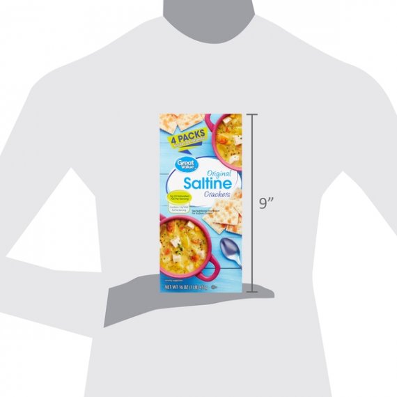 Great Value Original Saltine Crackers, 4 count, 16 oz, 7 image