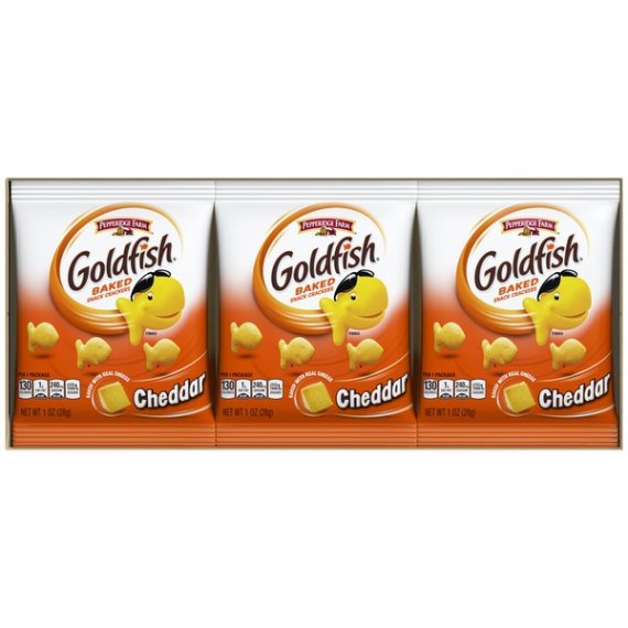 Pepperidge Farm Goldfish Cheddar Crackers, 12 oz. Multi-pack Tray, 12-count 1 oz. Single-Serve Snack Packs, 8 image