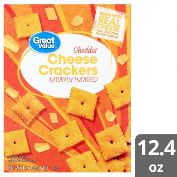 Great Value Cheddar Cheese Crackers, 12.4 oz, 10 image
