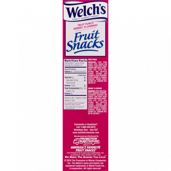 Welch's Fruit Punch and Berries N' Cherries Fruit Snack Value Pack, 0.9 Oz., 22 Count, 2 image