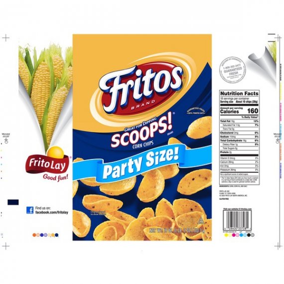 Fritos Scoops! Party Size Corn Chips, 18 Oz., 4 image