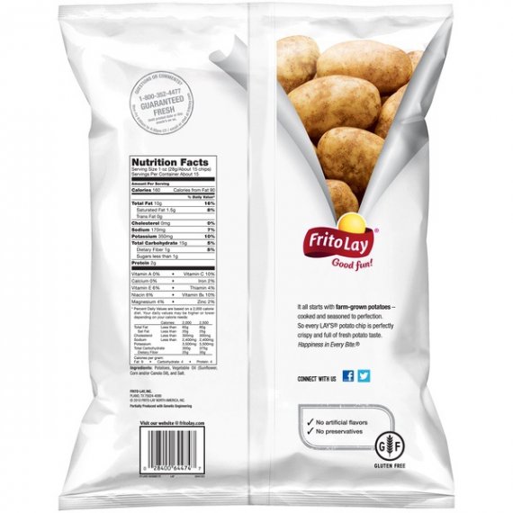 Lay's Classic Party Size Potato Chips, 15.25 Oz., Color: Orange, 3 image