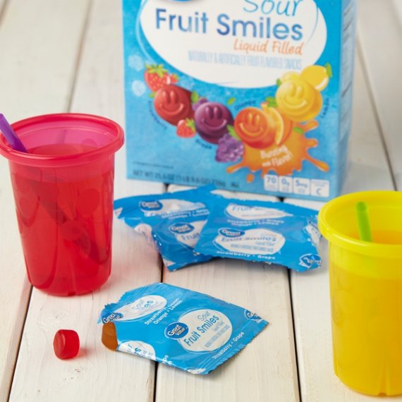 Great Value Sour Liquid Filled Fruit Smiles Pouches, 32 Count, 2 image