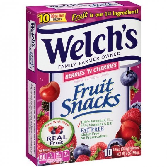 Welch's Berries 'N Cherries Fruit Snacks, 8 Oz., 10 Count