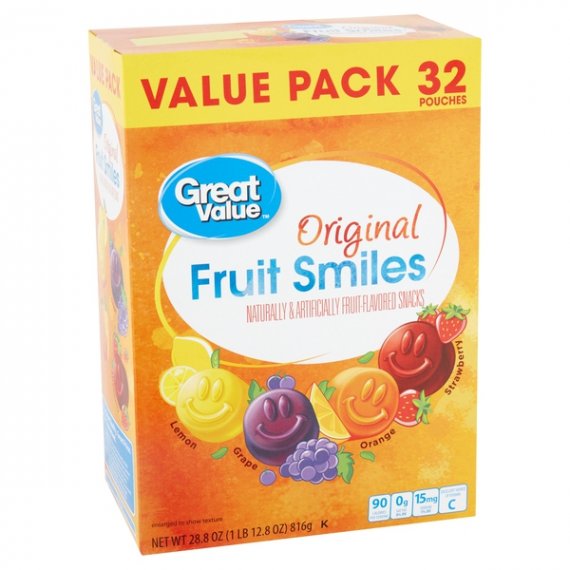 Great Value Original Fruit Smiles, 28.8 Oz.