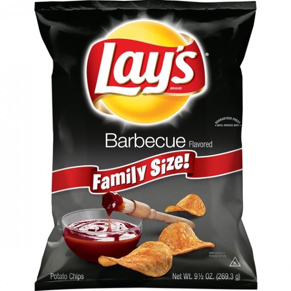 Lay's Family Size Barbecue Flavored Potato Chips, 9.5 Oz.