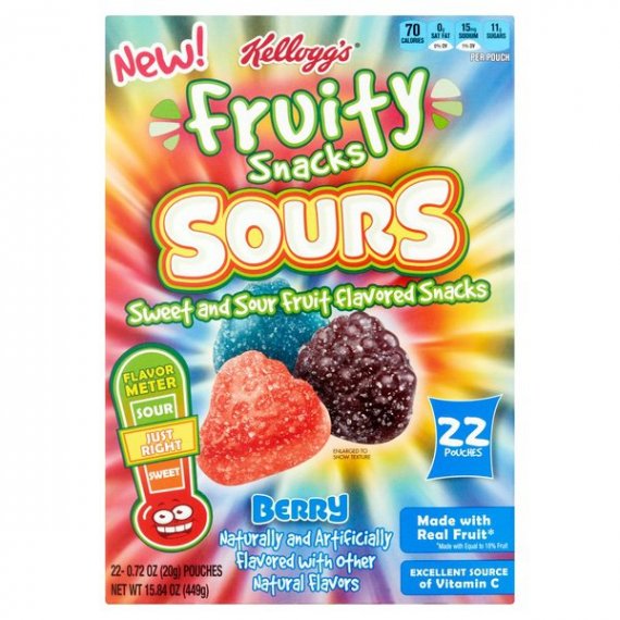Kellogg's Berry Sours Fruity Snacks Pouches, 0.72 Oz., 22 Count, 5 image