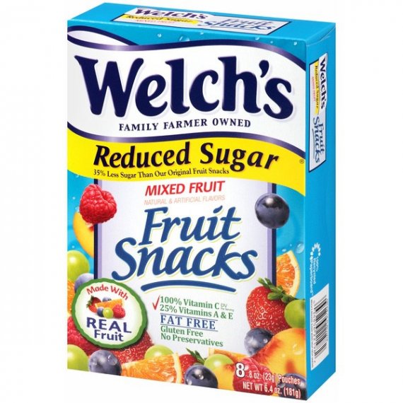 Welch's Reduced Sugar Mixed Fruit Snacks, 8 Oz., 12 image