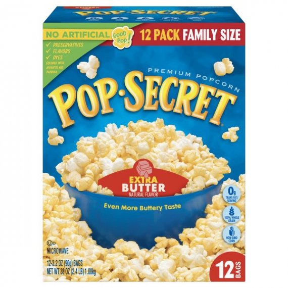 Pop Secret Extra Butter Microwave Popcorn, 3.2 Oz., 12 Count, 3 image