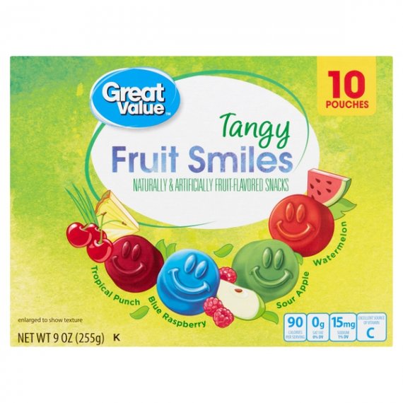 Great Value Tangy Fruit Smiles Fruit-Flavored Snacks, 10 count, 9 oz, 8 image