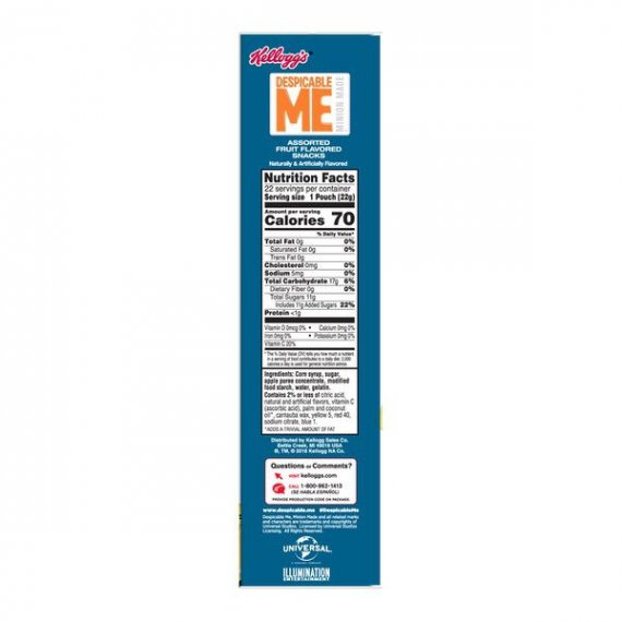 Kellogg's Despicable Me 3 Assorted Fruit Flavored Snacks Pouches, 17.6 Oz., 22 Count, 5 image