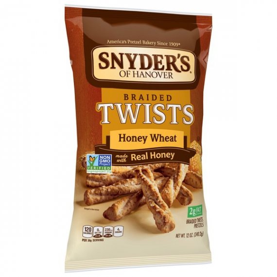 Snyder's of Hanover Honey Wheat Twist Braided Pretzels, 12 Oz., 6 image