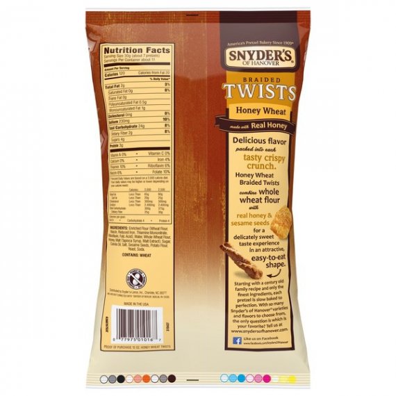 Snyder's of Hanover Honey Wheat Twist Braided Pretzels, 12 Oz., 5 image