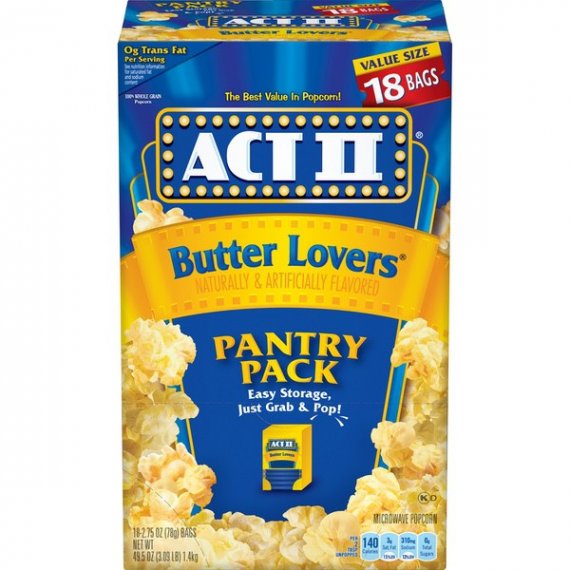 ACT II Butter Lovers Microwave Popcorn, 2.75 Oz, 18 Ct