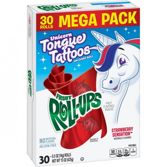 Fruit Snacks Fruit Roll-Ups Strawberry Sensation 30 Rolls 0.5 oz Each, 2 image