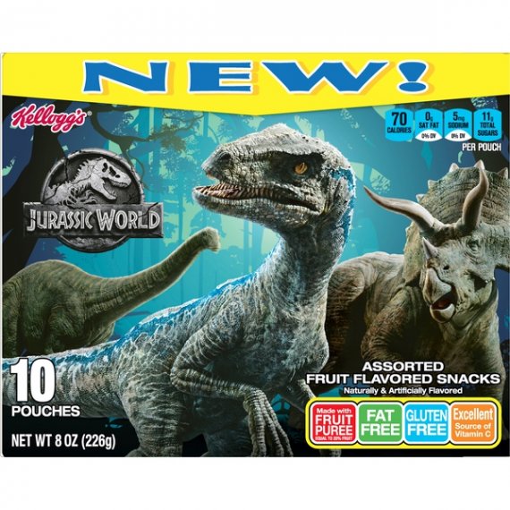 Kellogg's Jurassic World Assorted Fruit Flavored Snacks Pouches 8 Oz 10 Ct, 2 image