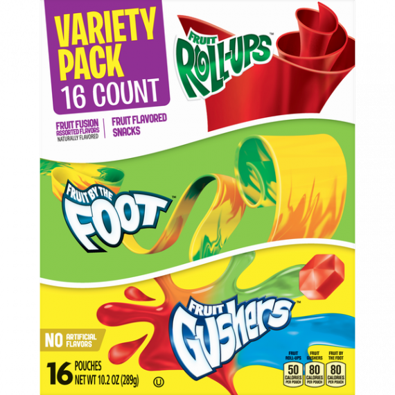 Fruit Roll-Ups, Fruit by the Foot, Gushers 16 Count Variety Pack, 4 image