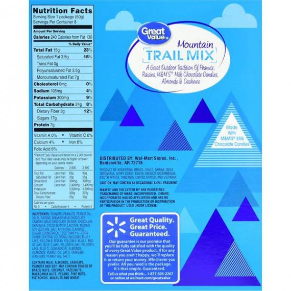 Great Value Mountain Trail Mix, 1.75 Oz., 8 Count, 4 image
