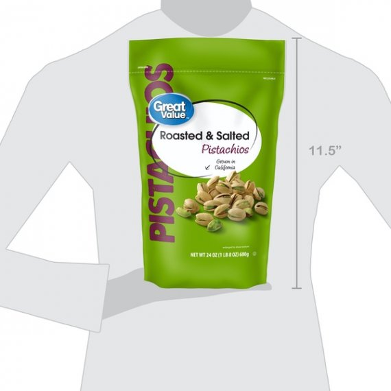 Great Value Roasted & Salted Pistachios, 24 Oz, 6 image