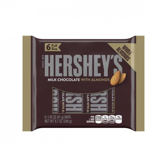 Hershey's Milk Chocolate Candy with Almonds, 8.7 Oz., 6 Count