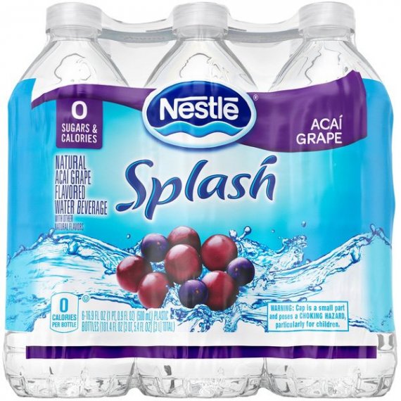 Nestle Splash Acai Grape Flavored Water, 16.9 Fl. Oz., 6 Count