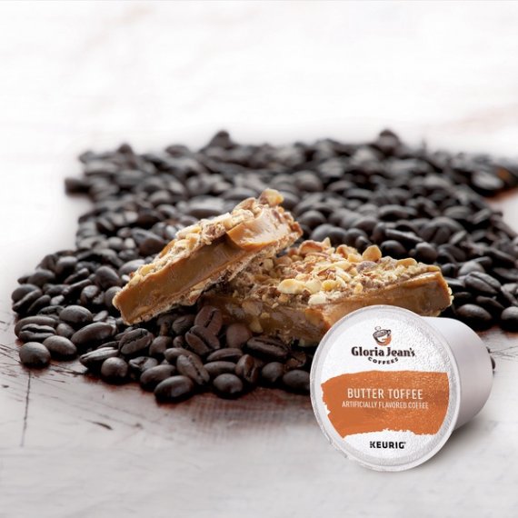Gloria Jean's Coffee Butter Toffee, Flavored Keurig K-Cup Pod, Medium Roast, 18 Ct, 5 image