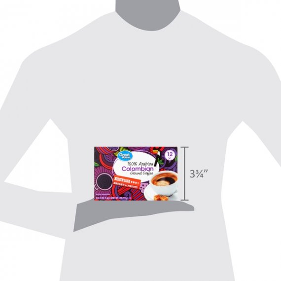 Great Value 100% Arabica Colombian Coffee Pods, Medium-Dark Roast, 12 Count, 5 image