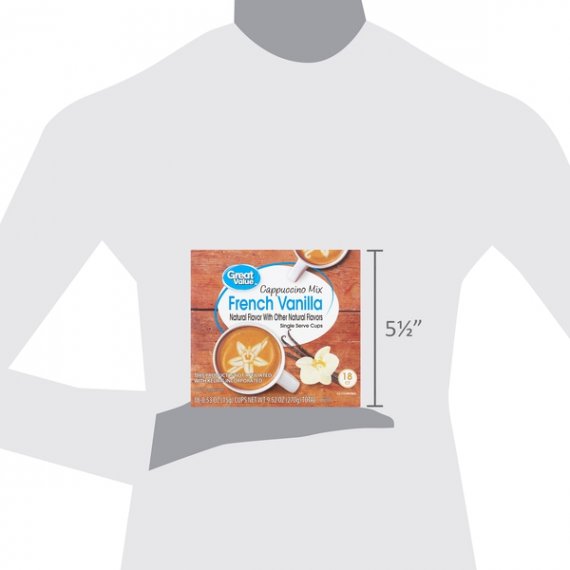Great Value French Vanilla Cappuccino Mix Coffee Pods, Medium Roast, 18 Count, 4 image
