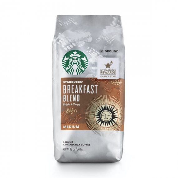 Starbucks Breakfast Blend Medium Roast Ground Coffee, 12-Ounce Bag