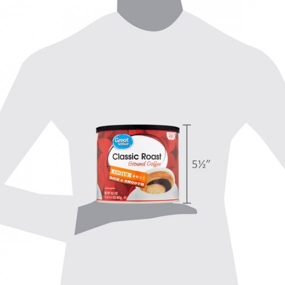 Great Value Classic Roast Medium Ground Coffee, 30.5 oz, 5 image