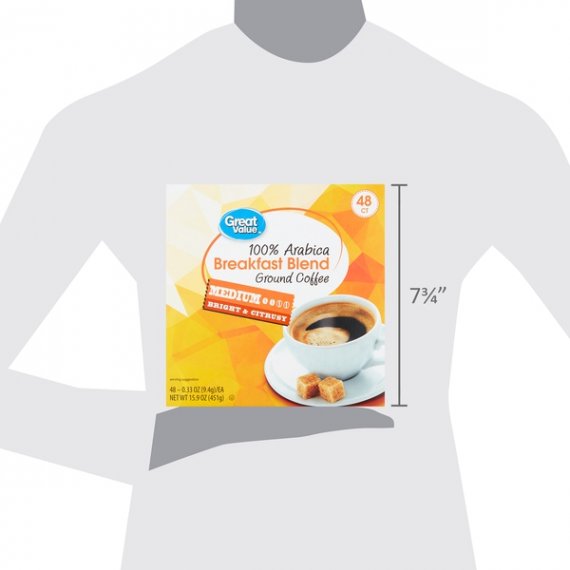 Great Value 100% Arabica Breakfast Blend Coffee Pods, Medium Roast, 48 count, 5 image