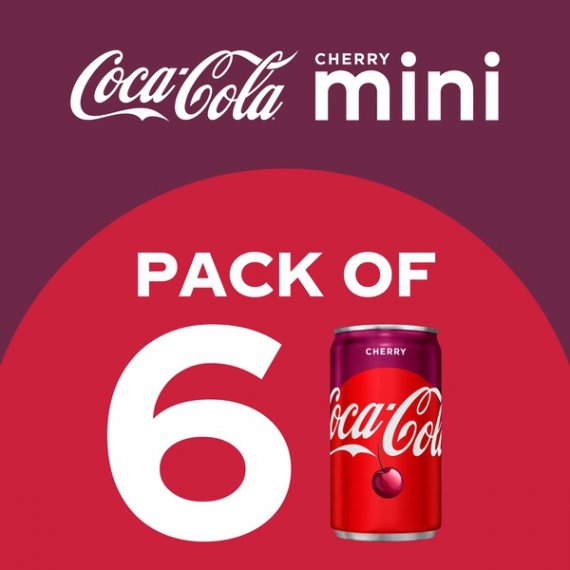 Cherry Coke Mini Cans Soda, 7.5 Fl Oz, 6 Count, 4 image