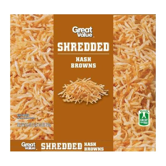 Great Value Shredded Hash Browns, 26 oz