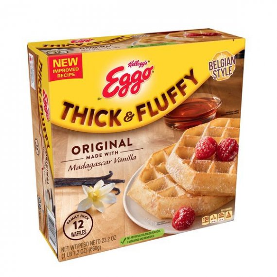 Kellogg's Eggo Thick & Fluffy Original Recipe Waffles Family Pack, 12 Count, 23.2 oz