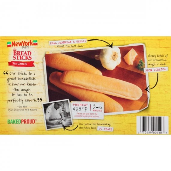 New York Bakery Original Bread Sticks with Real Garlic, 6 sticks, 4 image