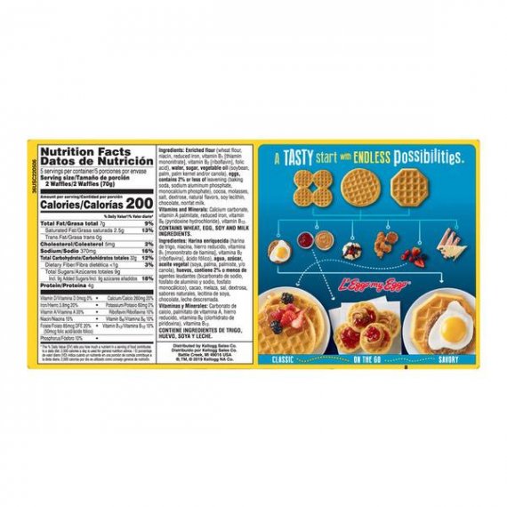 Kellogg's Eggo Chocolatey Chip Waffles Easy Breakfast 12.3 Oz 10 Ct, 7 image