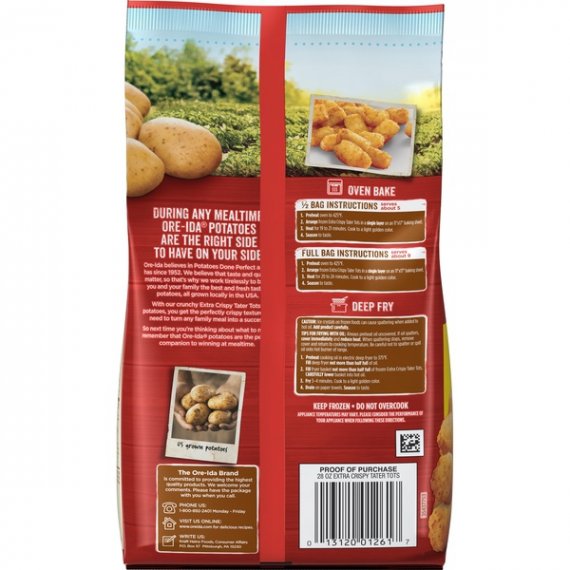 Ore-Ida Extra Crispy TATER TOTS, 28 oz Bag, 6 image
