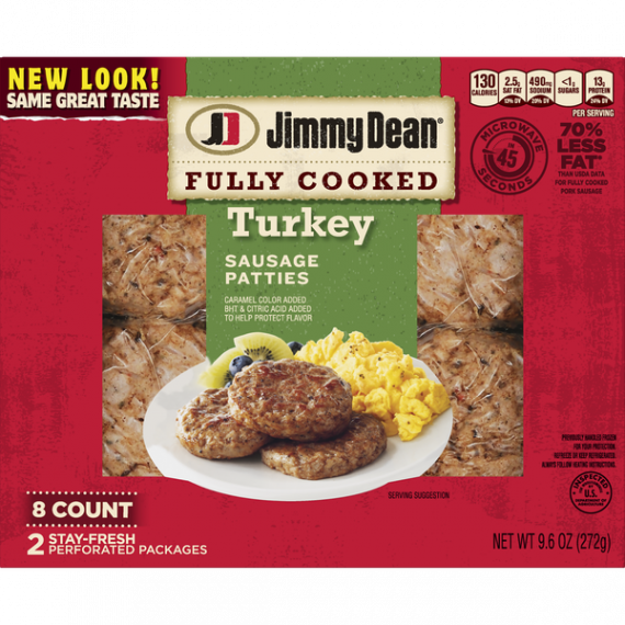 Jimmy Dean Fully Cooked Turkey Sausage Patties, 9.6 Oz., 8 Count