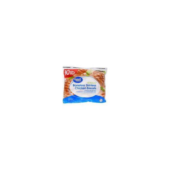 Great Value Frozen Boneless Skinless Chicken Breasts, 10.0 lb, 2 image
