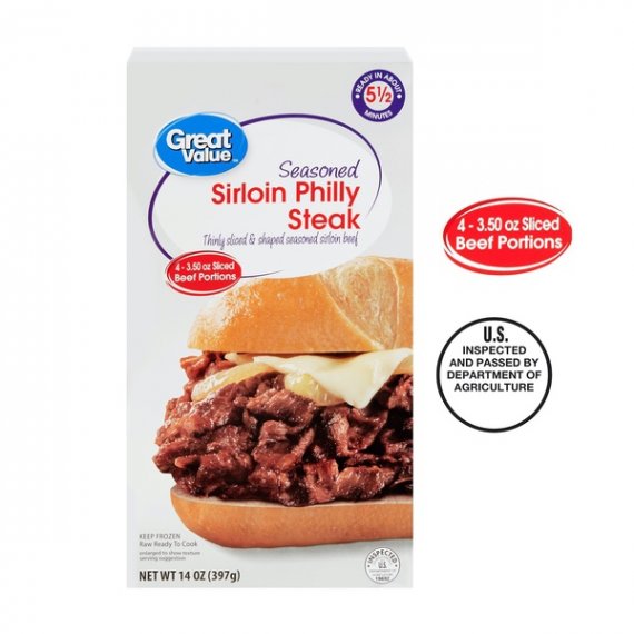 Great Value Seasoned Sirloin Philly Steak, 14 oz, 2 image